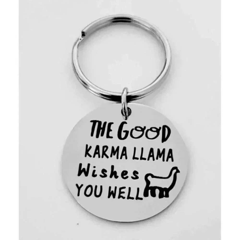 The Good Karma Llama Wishes You Well Keychain